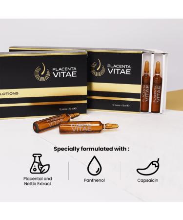 PLACENTA VITAE Hair Loss Prevention Lotion & Ampoules - 12 x 10ml with Placenta Extract for Healthy Hair - Buy Online on GoSupps.com