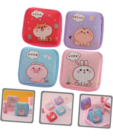 Healifty Period Towel Storage Bag Organizer for Teens - 16 Pcs Zip Lock Makeup Travel Bag Case, Nursing Mat Pouch - Cute Miss Design - 11X11X4.5CM (As Shown) - Buy Online on GoSupps.com