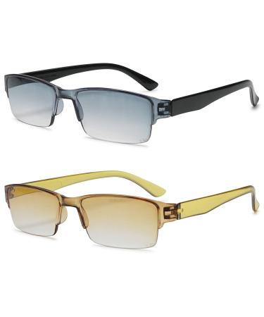 Vevesmundo sun reading glasses men women semi -brown plastic rectangular reading aid.