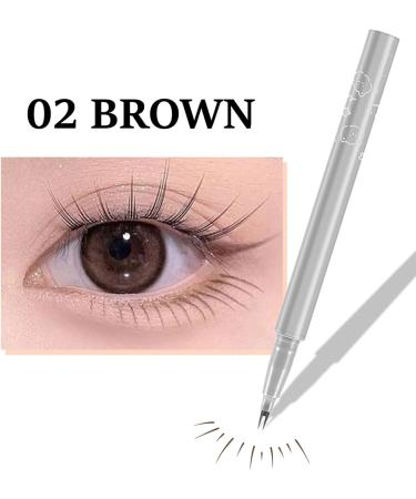 Black Eyeliner - Double Tip Black Liquid Eyeliner Stamp - Natural Lower Eyelashes Liquid Black Liquid Eye Liner for Adults Girls Gray Brown - Buy Online on GoSupps.com