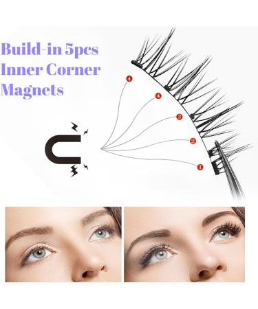 Onewly Magnetic Eyelashes 2 Pairs Reusable Magnetic Eyelash Kit Each Eyelash Has 5 Layers of Magnetism Dual Magnetic Lashes Magnetic Eyelashes Natural Look - Buy Online on GoSupps.com