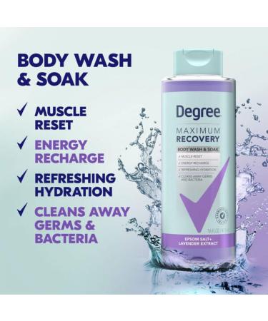 Degree Maximum Recovery Body Wash & Bath Soak with Lavender Extract - 16 oz | International Shipping Available - Buy Online on GoSupps.com