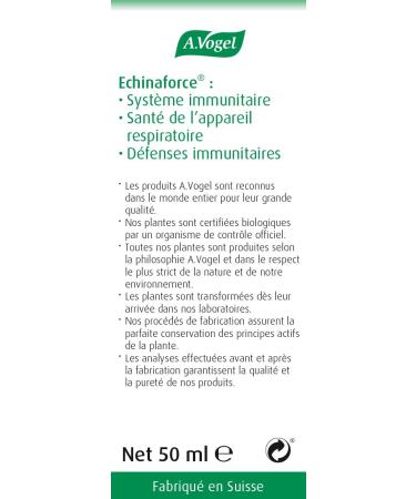 A.VOGEL - Echinaforce immunity Food supplement Improves the body's resistance - Fresh plant extract of echinacea purpurea Organic plant active ingredients - oral solution - 50 ml - Buy Online on GoSupps.com