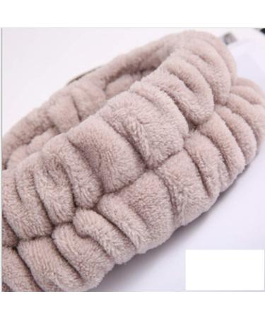 Makeup Headbands for Washing Face Elastic Coral Fleece Hair Band Facial Headband Make Up Wrap Head Band (coffee) - Buy Online on GoSupps.com
