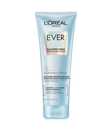 L'Oreal Paris Clarify Sulfate Free Shampoo with Antioxidants Clarifying Shampoo for Hard Water Exposure and Styling Build-up EverPure 6.8 Fl Oz