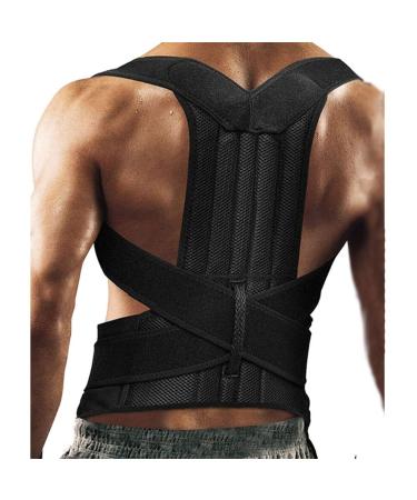 n/a Adjustable Posture Corrector Back Support Shoulder Back Brace Posture Correction Spine Postural Fixer Tape (Color : Black Size : S code) Handmade Full moon lofty ambition