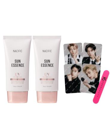 Nacific x Stray Kids Sun Essence 2 PCS For Face Facial Sun Block Sunscreen with 4 PCS Photo Cards (Random) by KOSBEAUTY