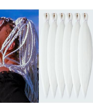 YDDM PRE Stretched Braiding Hair Extensions 20 inch 6packs Extensions Kunsthaar Braids White Hair Extension Art hair for braid Extension for Braids Jumbo Braids Hair (20 inches 60#) 50.8cm-20 inches (6-pack) 60#