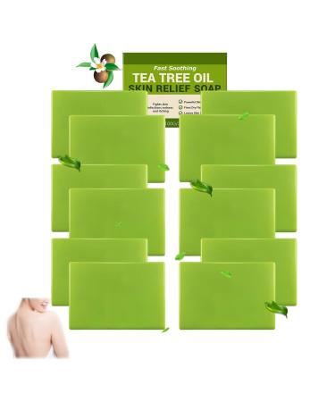 CongRong Tea Tree Oil Soap Tea Tree Oil Soap Bar for face and body Gentle exfoliation Deep pore cleansing Nourishing and moisturizing Gentle exfoliating soap for men and women (12 pcs)