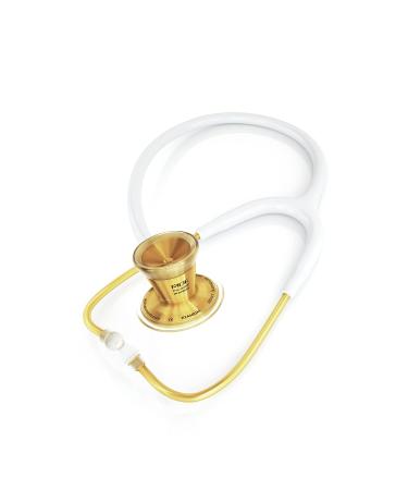 MDF Instruments ProCardial Cardiology Stethoscope - Lightweight Titanium Dual Head White Tube Gold Chestpiece - Adult Use Model MDF797TK29 - Buy Online on GoSupps.com