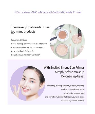 PRETTYSKIN Snail All in One Sun+ Primer SPF50+ PA++++ 70g - Korean Facial Sunscreen - Buy Online on GoSupps.com