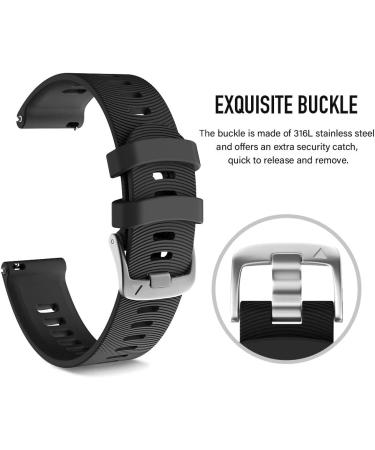 NotoCity 20mm Replacement Band for Garmin Forerunner 645/245 and Galaxy Watch 5/4 - Black - Buy Online on GoSupps.com