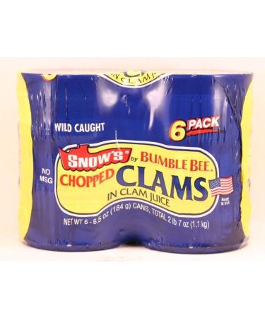 Snow's by Bumble Bee Chopped Clams in Clam Juice (6 pack - 6.5oz each can)