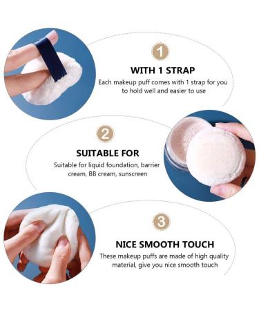 Beaupretty 3pcs Velvet Powder Puff Set - Fluffy Cosmetic Sponges for Loose Powder Makeup - Buy Online on GoSupps.com