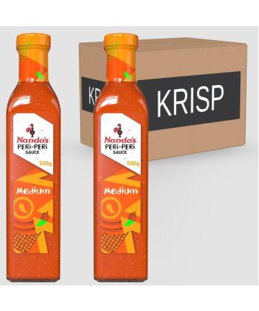 2 x 500g Medium Hot Spicy Sauce Red Pepper Peri Peri Flavour Dressing Marinade Seasoning - Buy Online on GoSupps.com