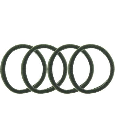 Zac's Alter Ego Set of 4 Very Large Dark Olive Green Jersey Endless Hair Elastics/Ponios - Buy Online on GoSupps.com
