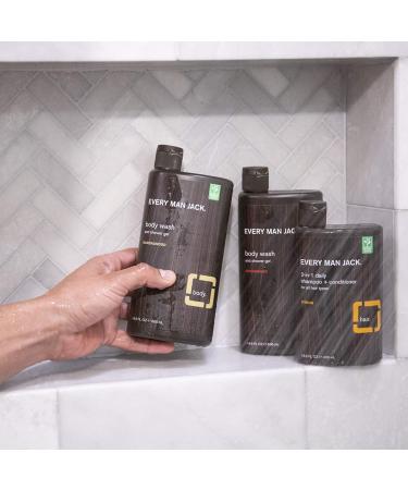 Every Man Jack Men's Body Wash Twin Pack - Sandalwood | 16.9oz x 2 Bottles | Parabens-Free, Dye-Free, Cruelty-Free - Buy Online on GoSupps.com