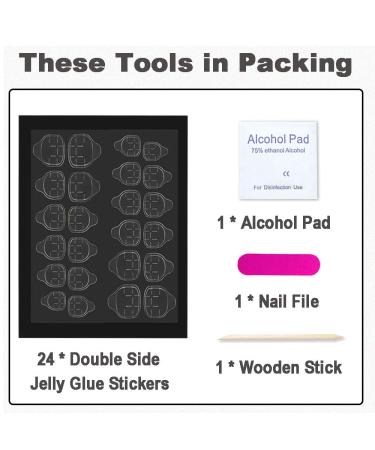 Buy 24Pcs Medium Long Square Press on Nails - 3D Bow Acrylic French White Pink - Glue on Glossy Full Cover - Perfect for Weddings & Special Occasions - Buy Online on GoSupps.com