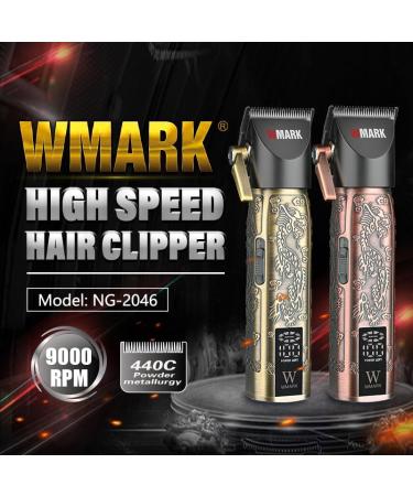 Professional High Speed Hair Clipper 9000RPM | Quiet Rechargeable Hair Trimmer for Men | Zinc Alloy Body | Barber Detail NG-2046 - Buy Online on GoSupps.com