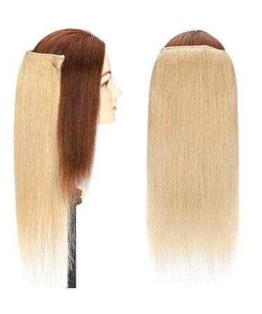 Elailite Real Hair Extensions with Wire | 22/55cm Thick Remy Human Hair | Double Invisible Thread #24 Natural Blonde - 120g - Buy Online on GoSupps.com