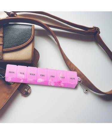 Jagowa 1 Piece Personal Pill Box Organizer 7 Day One Time Portable Storage Box Weekly Organizer Pill Dispenser Case for Vitamins Medication (Pink) - Buy Online on GoSupps.com