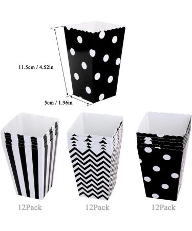 18 Pieces Popcorn Boxes Snack Cardboard Candy Box for Christmas Birthday Party Gift Snacks Chips Sweets Black - Buy Online on GoSupps.com