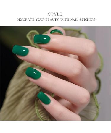 JMEOWIO Gel Nail Stickers Dark Green Semi Cured Gel Nail Strips Wraps UV/LED Nail Supplies Nail Art Design Decoration Accessories - Buy Online on GoSupps.com