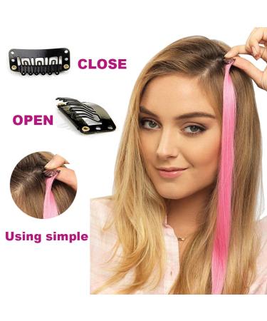 EuTengHao 36 Packs 22'' Colored Clip in Hair Extensions for Women and Kids - Multi-Colors Party Highlights Streak Synthetic Hairpieces - Buy Online on GoSupps.com