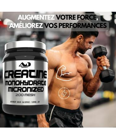 Addict Sport Nutrition Creatine Monohydrate Pure & Effective for Strength and Endurance - Natural Ergogen for Bodybuilding Explosive Sports - 100% Safe - Doping-Free - Cellular Hydration - 1 kg - Buy Online on GoSupps.com
