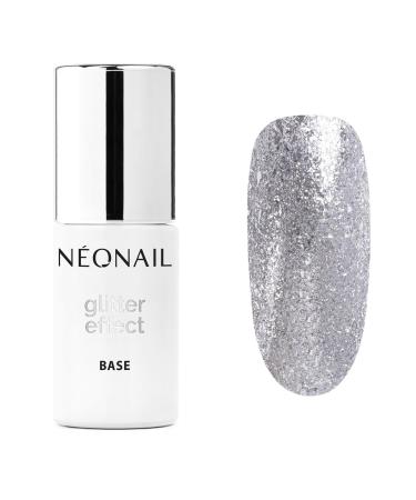 Neonail uv nail polish base coat gel uv glitter effect base silver twinkle 7.2 ml neonail lower coat for nails uv lacquer gel nail nailing modeling base glitter effect base silver twinkle 7.2 ml (1 Pack)