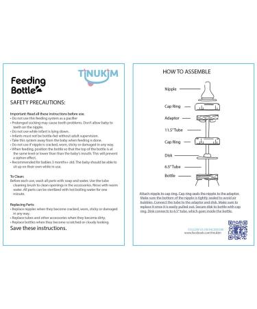 Tinukim iFeed 9oz Self Feeding Baby Bottle - Anti-Colic Nursing System, 2-Pack White - Buy Online on GoSupps.com