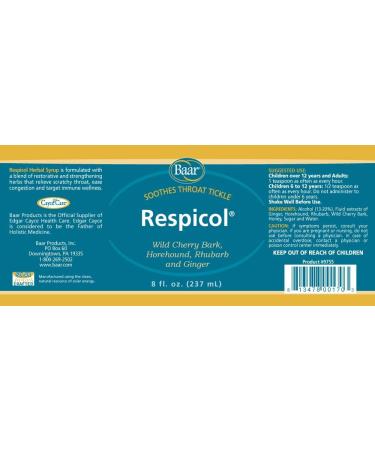Baar Respicol Herbal Syrup - Soothes Sore Throat & Cough 8 oz | Immune Support for Cold Allergy & Flu Relief - International Shipping Available - Buy Online on GoSupps.com