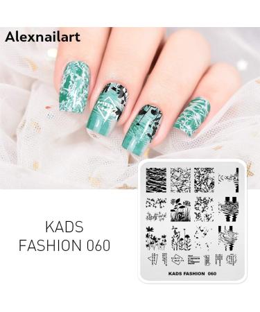 Alexnailart Nail Art Stamping Plates Image Template Wave Water ripple Plant Word Pattern Design Stamper Nail Art DIY Print Manicure Nail Art Stencil Tools FA060 - Buy Online on GoSupps.com