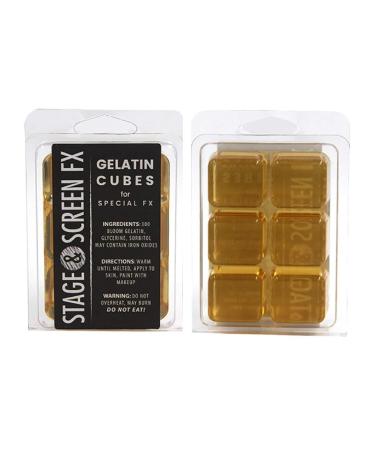 Professional FX Makeup Gelatin Cubes 4 oz. Clear - A Safe Alternative to Latex! Special FX Makeup Skin Effects Scars Prosthetics Easy!