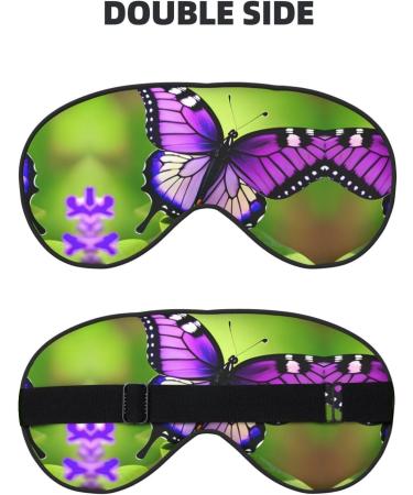 Butterfly Purple Print Unisex Eye Mask | Soft Comfort Sleep Shade for Travel Yoga & Shift Work - Black - Buy Online on GoSupps.com