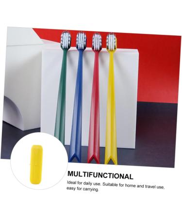 Housoutil 8 Pack Toothbrush Covers & Holders - Travel Plastic Toothbrush Box - Yellow - Buy Online on GoSupps.com
