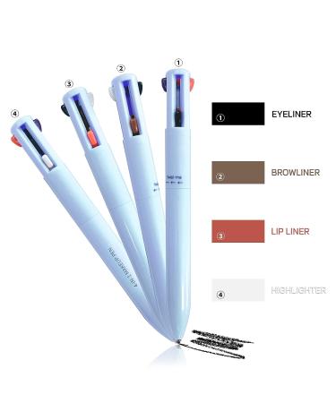 DAGEDA 4 in 1 Makeup Pen - Waterproof Eyebrow Pencil, Eyeliner, Lip Liner & Highlighter Pen | Multi-function Beauty Pencil in Blue-A - Buy Online on GoSupps.com