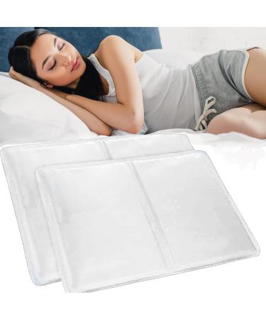 CUQOO Cooling Gel Body Pad Pillow Mat Cooling Pillow to Help Increase Sleep Quality | Cool Sheets for Sleeping | Cool Pillows for Sleeping Cool Pads for Bed | Jelly Cooling Pads for Body Night Sweat 2pk Cooling Pillow White
