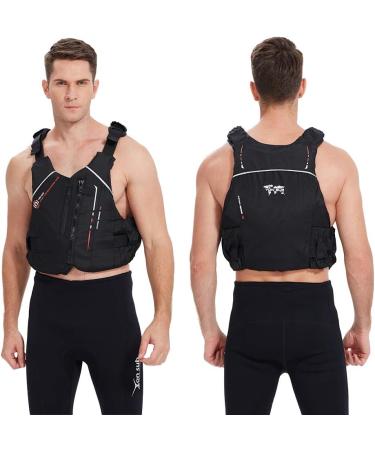 Zeraty Adult Life Jacket Swim Vest - Medium-Large Black | Buoyancy Aid PFD for Fishing, Sailing, Surfing, Boating, Kayaking - Buy Online on GoSupps.com