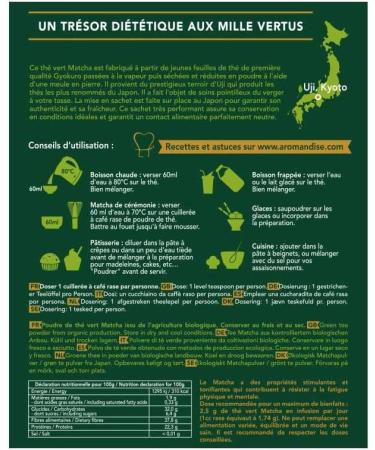  Aromandise Organic Matcha Green Tea Powder - 80g - Buy Online on GoSupps.com