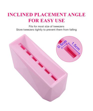 Pink Tweezer Holder for Eyelash Extensions - 6 Hole Stand for Lash Tools & Supplies - Buy Online on GoSupps.com