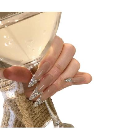 Temperament manicure pure hand-worn nail whitening patch nail detachable nail drop-shaped finished product.(S)