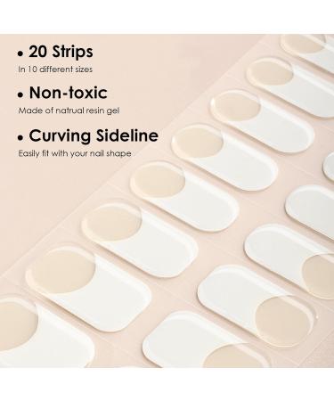 Semi Cured Gel Nail Strips French Gel Nail Stickers 20 Nail Wraps Soft Self-Adhesive Gel Nail Polish Strips French Tip Stickers French Manicure Stickers for Women Girls Nail Art French White Tip - Buy Online on GoSupps.com