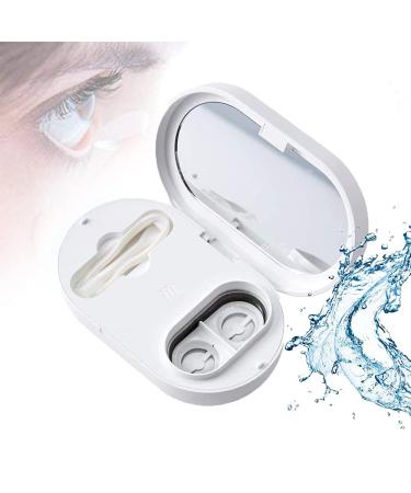 Contact Lens Cleaner Machine, Ultrasonic Contact Lens Cleaner, Mini Ultrasonic Cleaner 56000hz, Tear Protein Removal, USB Rechargeable with Beauty Mirror