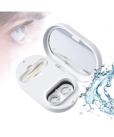 Contact Lens Cleaner Machine, Ultrasonic Contact Lens Cleaner, Mini Ultrasonic Cleaner 56000hz, Tear Protein Removal, USB Rechargeable with Beauty Mirror