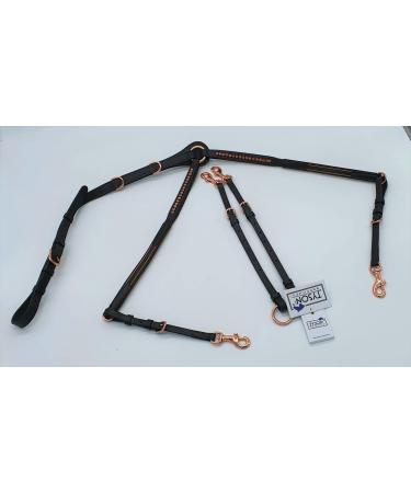 Breastplate Deister Brown Rose Gold Pink Dark Brown Leather Soft Rhinestone Glitter Auxiliary Reins Tysons (Pony)