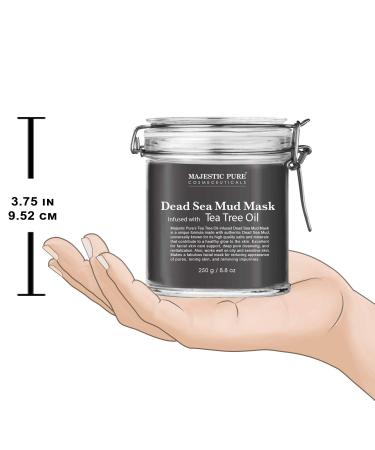 Majestic Pure Dead Sea Mud Mask with Tea Tree Oil - Acne & Oily Skin Treatment, 8.8 oz - Buy Online on GoSupps.com