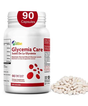 ALLBE Glycemia Care Capsules 180mg White Kidney Bean Extract with 150mg Cinnamon & 150mg Alpha Lipoic Acid Per Serving Pack of 90 Blood Sugar Support Supplements Serving Size: 2 Capsules 90 count (Pack of 1)