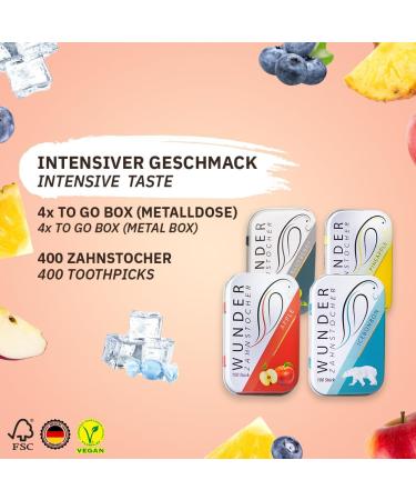 Wondered Toothpick Start Pack - 4 Flavored Vegan Toothpicks for Fresh Breath | Plastic-Free Chewing Gum for Smoking Cessation - Buy Online on GoSupps.com