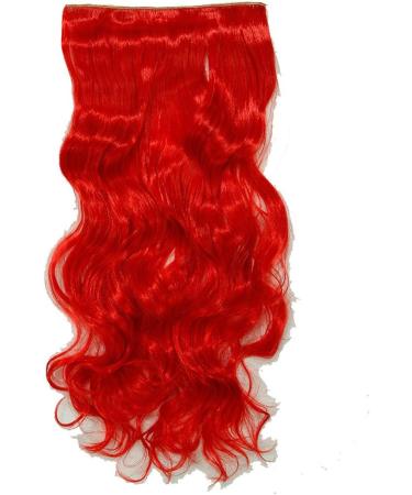 120G Hair Extensions One Piece Clip In Curly Hairpieces Wavy 5 Clips For Women Ladies Beauty (24" Inch/60CM Red) - Buy Online on GoSupps.com